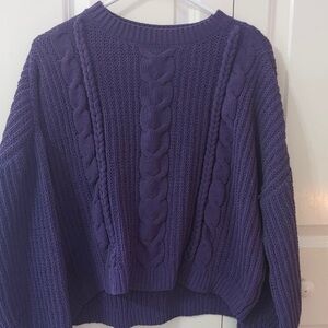 Universal Thread Purple Soft Knit Ribbed Chunky Oversized Large Sweater